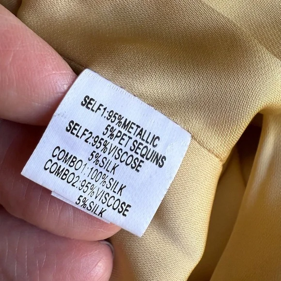 NWOT Kay Unger Sequin and Silk Mini Party Dress in Gold Size 8 - Picture 10 of 13